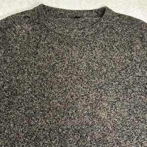 J Crew LT Mens Speckled Lambs Wool Crew Neck Sweater Marled Charcoal Black Warm
